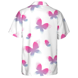 Abstract Pink Butterfly On White Background Hawaiian Shirt, Hawaiian Shirt Gift, Christmas Gift