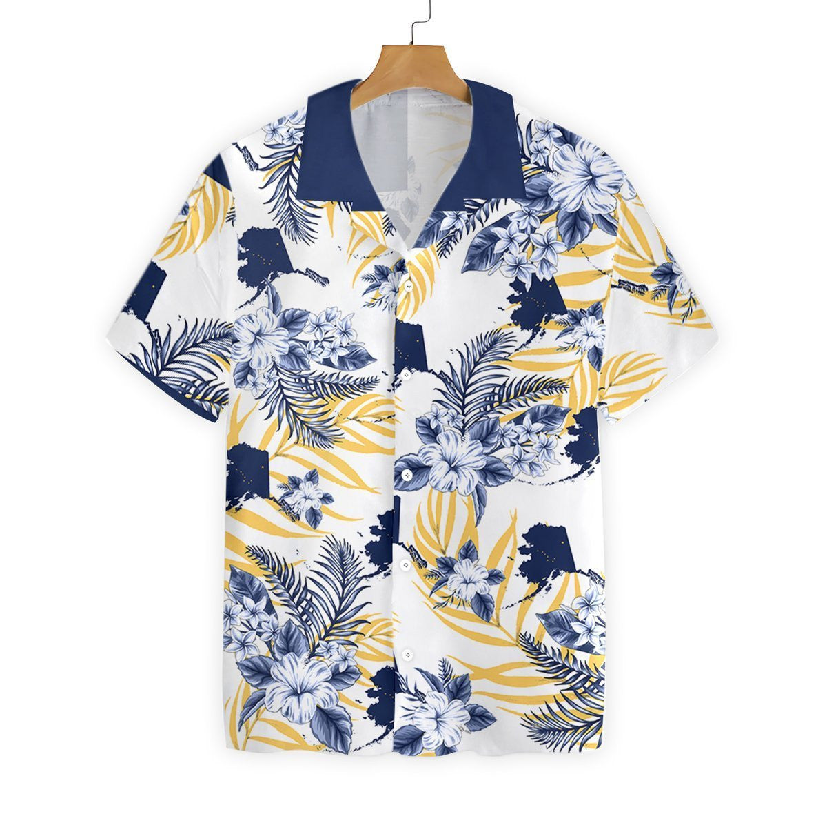 Deep Blue Alaska Proud Background Hawaiian Shirt,Hawaiian Shirt Gift, Christmas Gift
