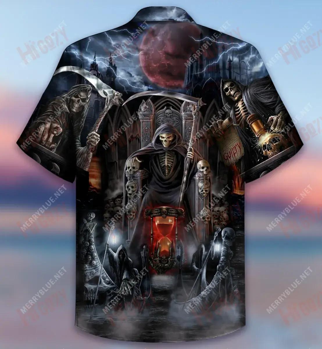 And Death Will Have His Day Short Hawaiian Shirt Ocean Aloha Shirt Tactical Hawaiian Shirt Hawaiian Shirts For Men, Hawaiian Shirt Gift, Christmas Gift