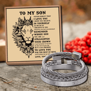 Dad To Son - Believe In Yourself Roman Numeral Bracelet Set