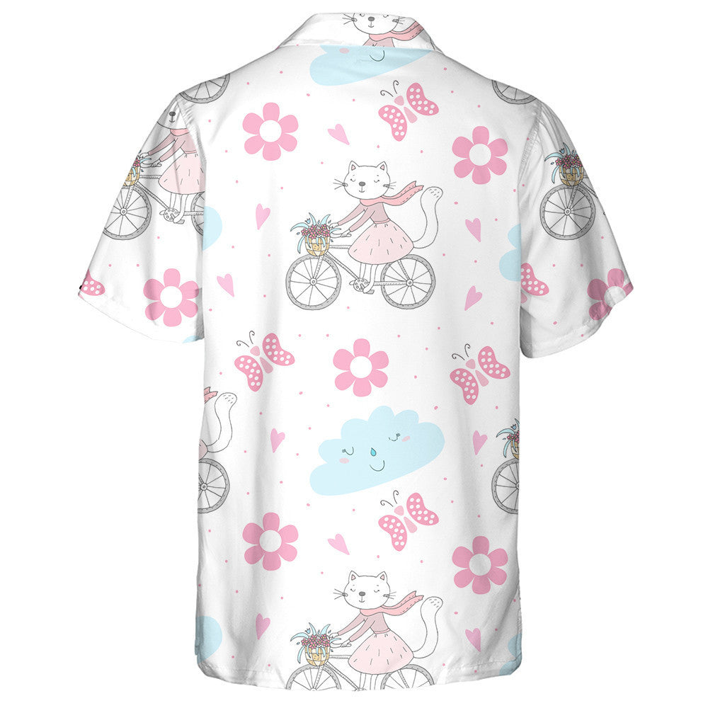 Cartoon Style Horse And Red Flowers Hawaiian Shirt, Hawaiian For Gift