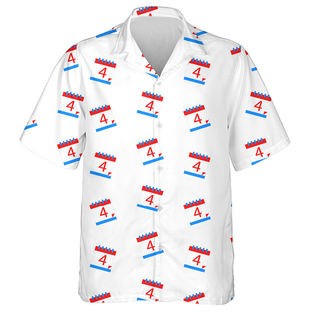 Calendar List For Independence Day Of America Illustration Hawaiian Shirt, Hawaiian Shirt Gift, Christmas Gift