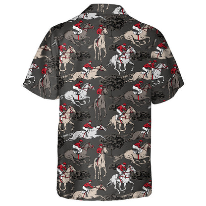 The Running Beautiful Horses Riders And Trees And Bushes Hawaiian Shirt, Hawaiian Shirt Gift, Christmas Gift