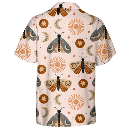 Theme Celestial Butterfly Moon And Sun Hawaiian Shirt,Hawaiian Shirt Gift, Christmas Gift