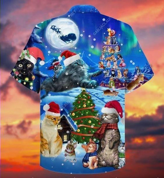 Design Hawaiian Shirt Amazing Cat Christmas Tree,Hawaiian Shirt Gift, Christmas Gift