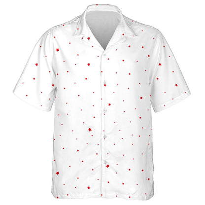 Mini Stars In Red And White Pattern Patriotic Hawaiian Shirt, Hawaiian Shirt Gift, Christmas Gift