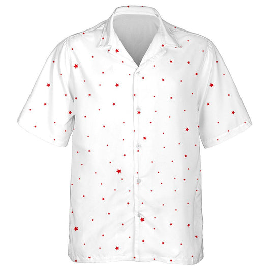 Mini Stars In Red And White Pattern Patriotic Hawaiian Shirt, Hawaiian Shirt Gift, Christmas Gift