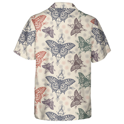 Hübsches Motiv Mystisches Symbol der Freiheit und Schmetterling Hawaiihemd, Hawaiihemd Geschenk, Weihnachtsgeschenk
