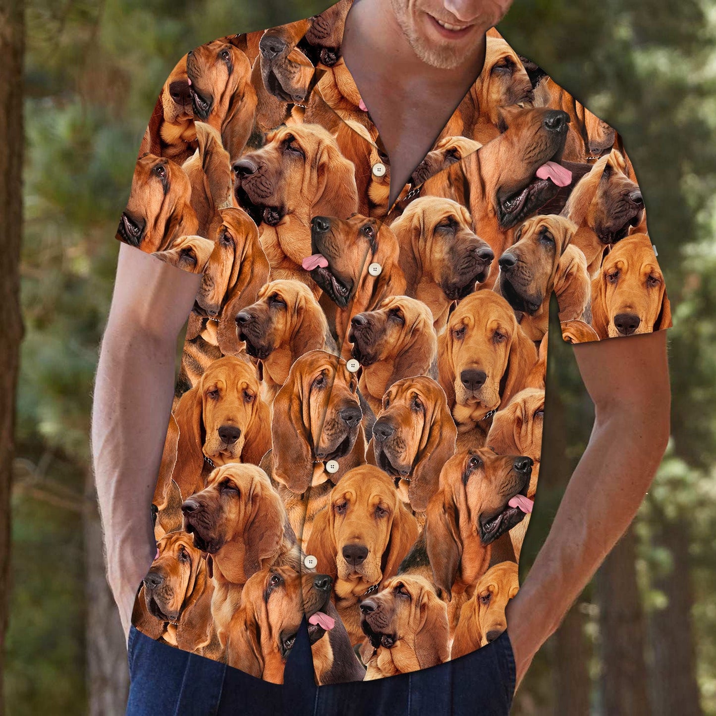 Bloodhound Awesome Dog Group Meme Face Collection Hawaiian Shirt, Hawaiian Shirt Gift, Christmas Gift