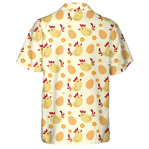 Adorable Chicken With Egg And Small Flower Hawaiian Shirt, Hawaiian Shirt Gift, Christmas Gift