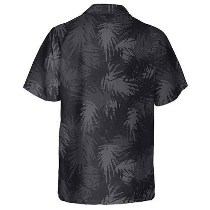 Dark Theme Tropical Needles Plants Camouflage Grunge Pattern Hawaiian Shirt, Hawaiian Shirt Gift, Christmas Gift