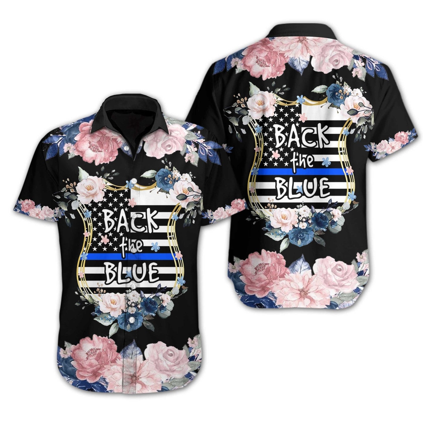 Flower Blossoming Back The Blue Design Hawaiian Shirt,Hawaiian Shirt Gift, Christmas Gift