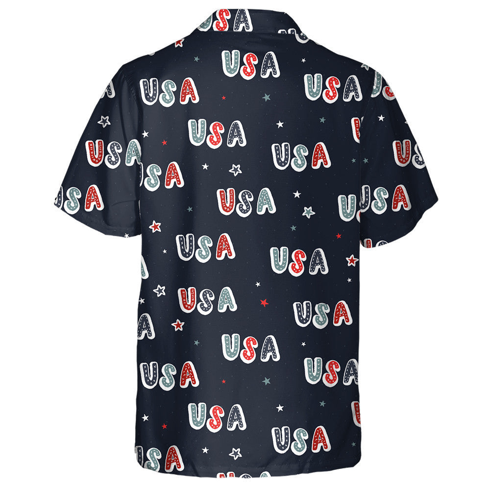 Lovely Hand Drawn Patriotic USA Doodle Background Hawaiian Shirt, Hawaiian Shirt Gift, Christmas Gift
