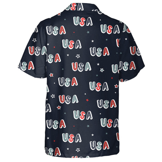 Lovely Hand Drawn Patriotic USA Doodle Background Hawaiian Shirt, Hawaiian Shirt Gift, Christmas Gift