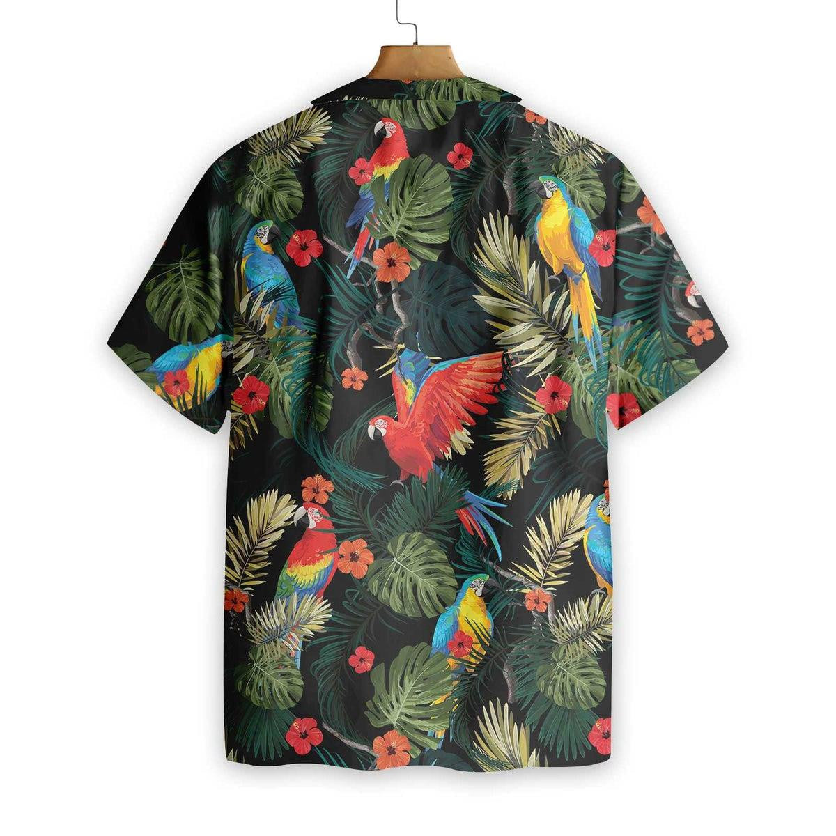 Summer Is Calling Parrots Dark Tropical Pattern Hawaiian Shirt_Summer Is Calling Parrots Dark Tropical Pattern Hawaiian Shirt, Hawaiian Shirt Gift, Christmas Gift