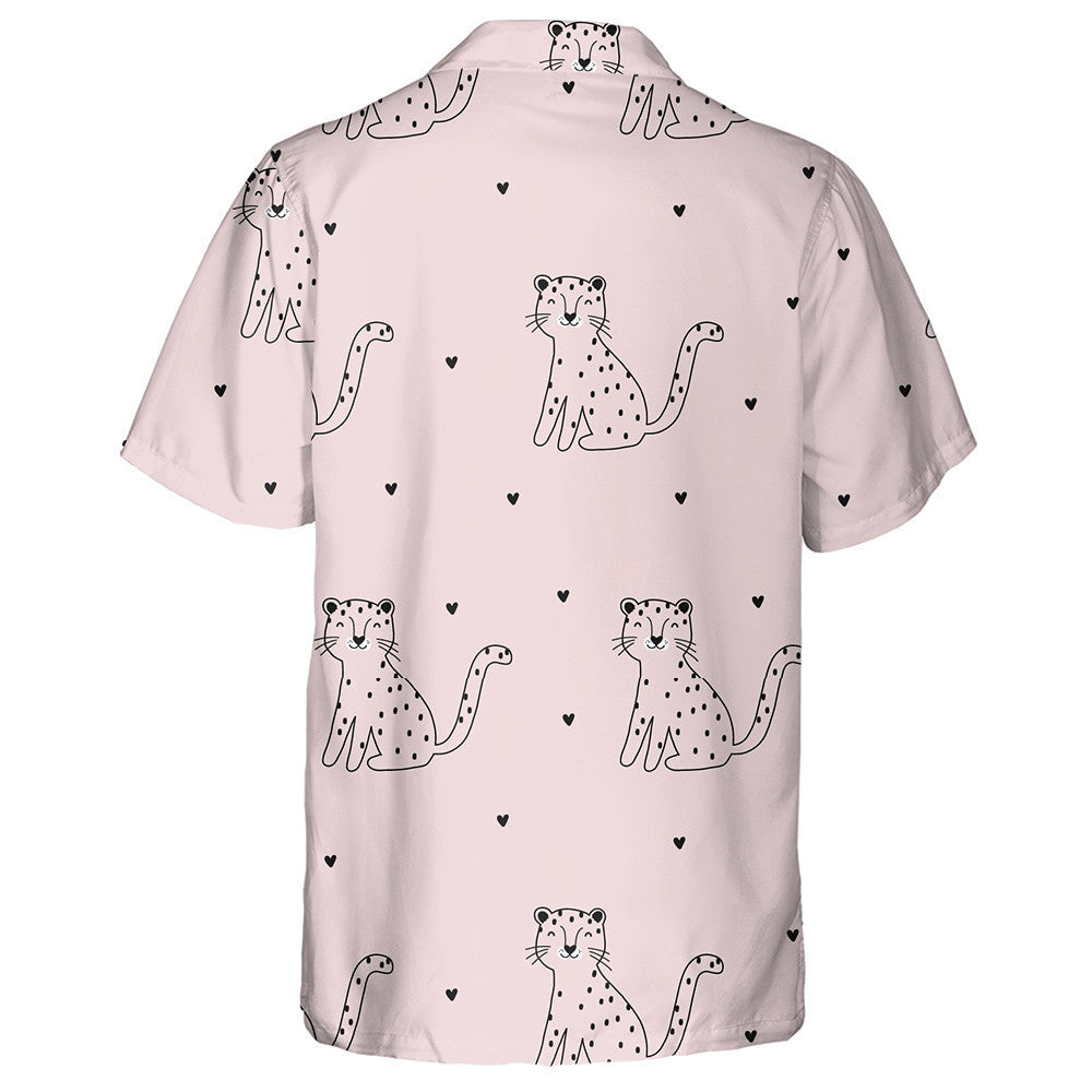 Summer Tropical With Leopard On Pink Hawaiian Shirt,Hawaiian Shirt Gift, Christmas Gift