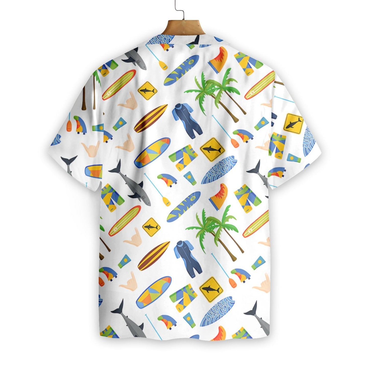 Surfing On White Background Pattern Hawaiian Shirt, Hawaiian Shirt Gift, Christmas Gift