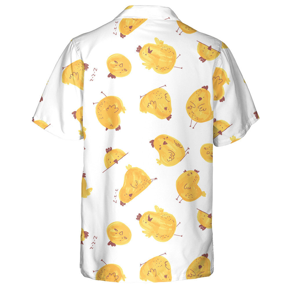 Cute Cartoon Chicken Baby On White Background Hawaiian Shirt, Hawaiian Shirt Gift, Christmas Gift