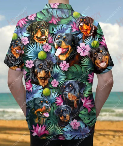 Best Rottweiler Dad Ever Unisex Hawaiian Shirt Ocean Short Sleeve Best Hawaiian Shirts Hawaiian Shirts For Women, Hawaiian Shirt Gift, Christmas Gift