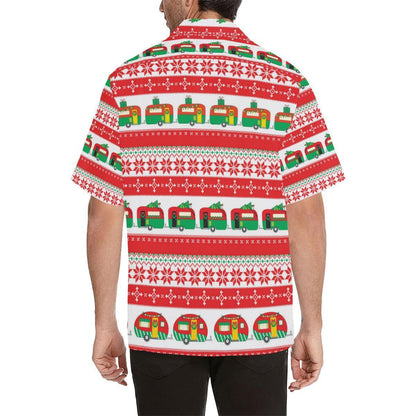 Camper Camping Ugly Christmas Red Design Hawaiian Shirt, Hawaiian Shirt Gift, Christmas Gift.