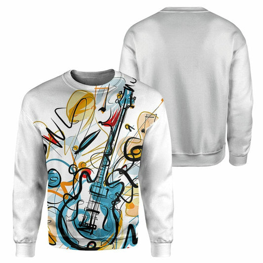 White Guitar- 3D All Over Printed Shirt Tshirt Hoodie Apparel