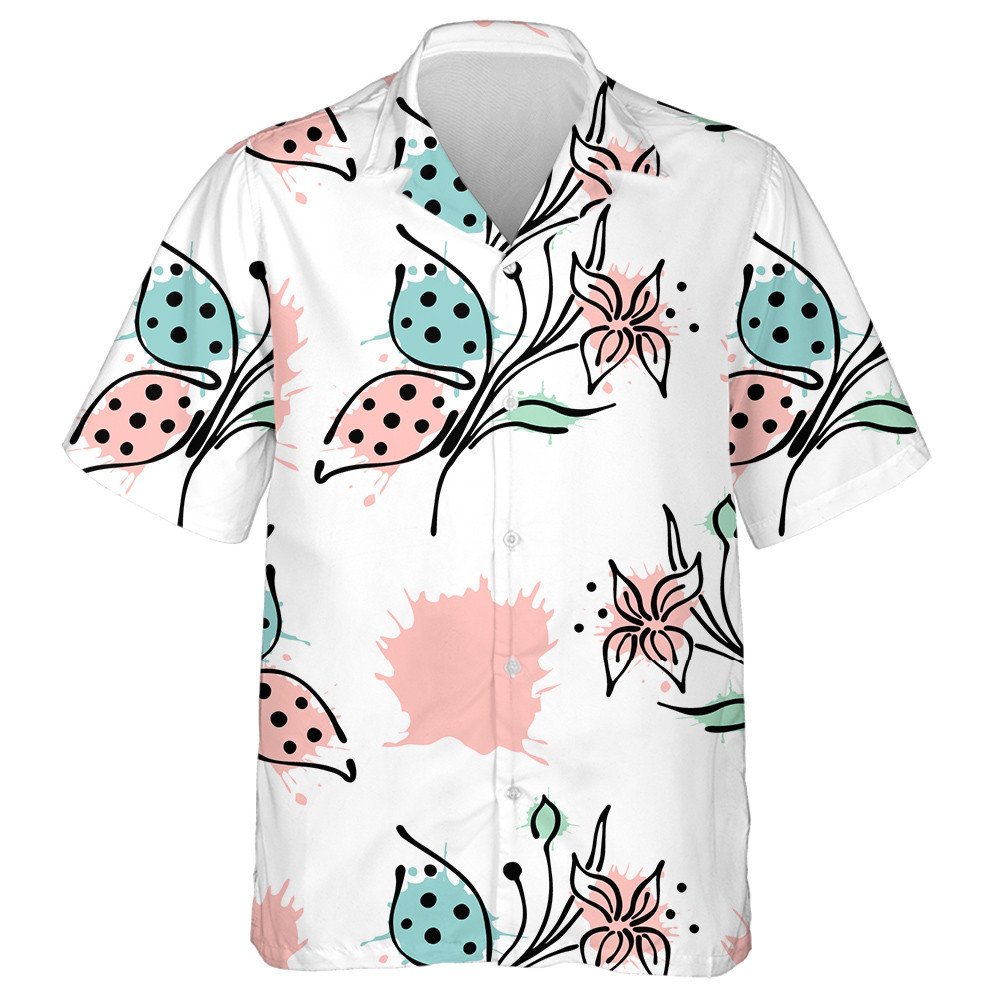Theme Butterfly Contour Lines And Strokes Hawaiian Shirt,Hawaiian Shirt Gift, Christmas Gift