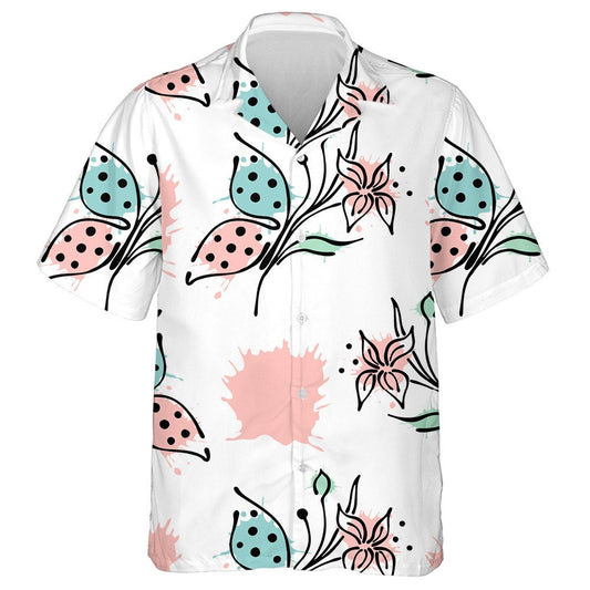 Theme Butterfly Contour Lines And Strokes Hawaiian Shirt,Hawaiian Shirt Gift, Christmas Gift