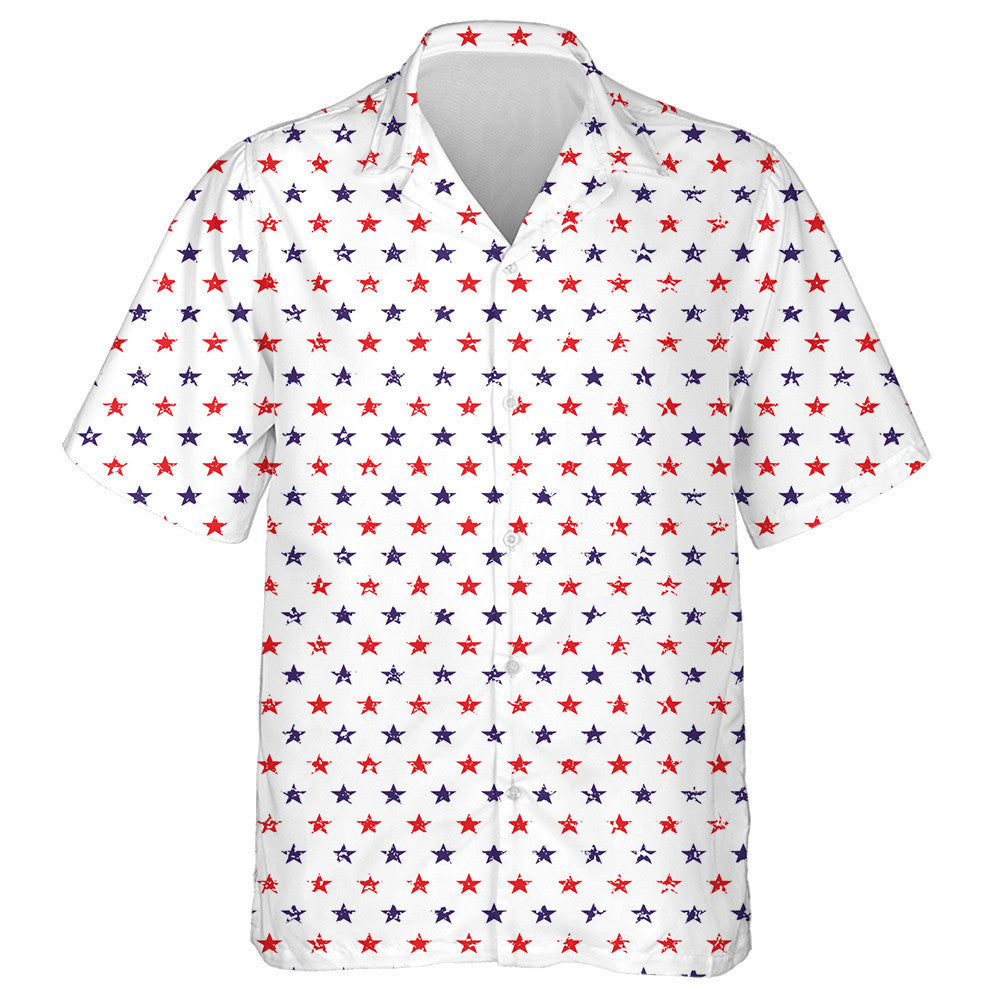4th July Stars Grunge Abstract Pattern Hawaiian Shirt, Hawaiian Shirt Gift, Christmas Gift