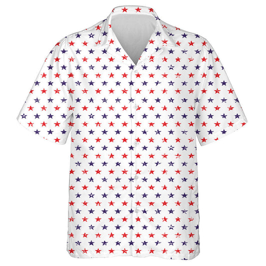 4th July Stars Grunge Abstract Pattern Hawaiian Shirt, Hawaiian Shirt Gift, Christmas Gift