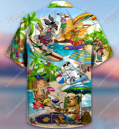 Puppy Funny Beaches Unisex Short Sleeve Shirt Hobbies Hawaiian T Shirts Hawaiian Crazy Shirts Hawaiian Shirts For Men, Hawaiian Shirt Gift, Christmas Gift