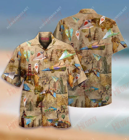 Enjoy The Flight Airplanes Short Hawaiian Shirt Ocean Hawaiian T Shirts Tropical Shirts For Men Hawaiian Shirt Pattern, Hawaiian Shirt Gift, Christmas Gift