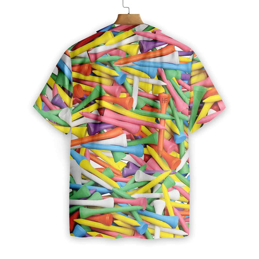 Modern Abstract Colorful Golf Tee Pattern Design Hawaiian Shirt, Hawaiian Shirt Gift, Christmas Gift