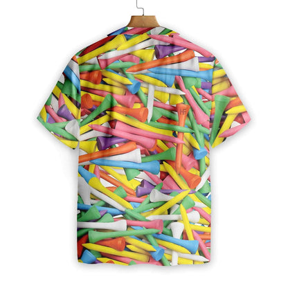 Modern Abstract Colorful Golf Tee Pattern Design Hawaiian Shirt, Hawaiian Shirt Gift, Christmas Gift