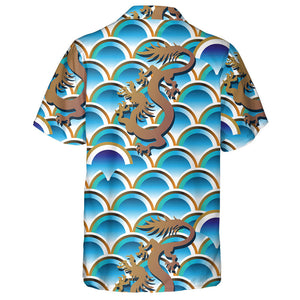 Abstract Chinese Japanese Scaly Skin And Dragon Hawaiian Shirt, Hawaiian Shirt Gift, Christmas Gift