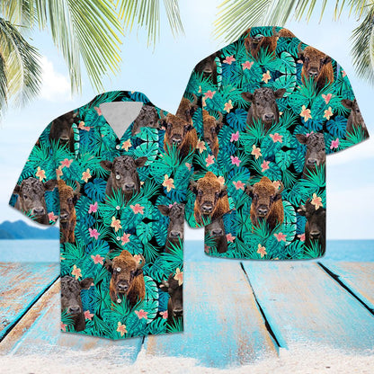 Bison Tropical Palm Leaves Summer Vacation Gift Ideal Hawaiian Shirt, Hawaiian Shirt Gift, Christmas Gift