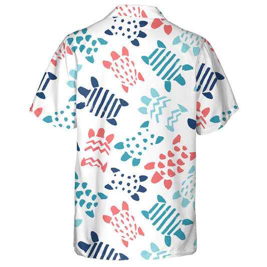 Turtle Starfish And Palm Tree Elements Pastel Colors Hawaiian Shirt, Hawaiian Shirt Gift, Christmas Gift