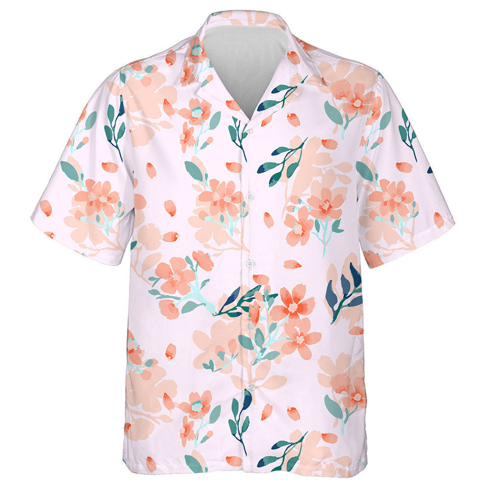 Painting Abstract Floral On Light Pink Background Design Hawaiian Shirt, Hawaiian Shirt Gift, Christmas Gift
