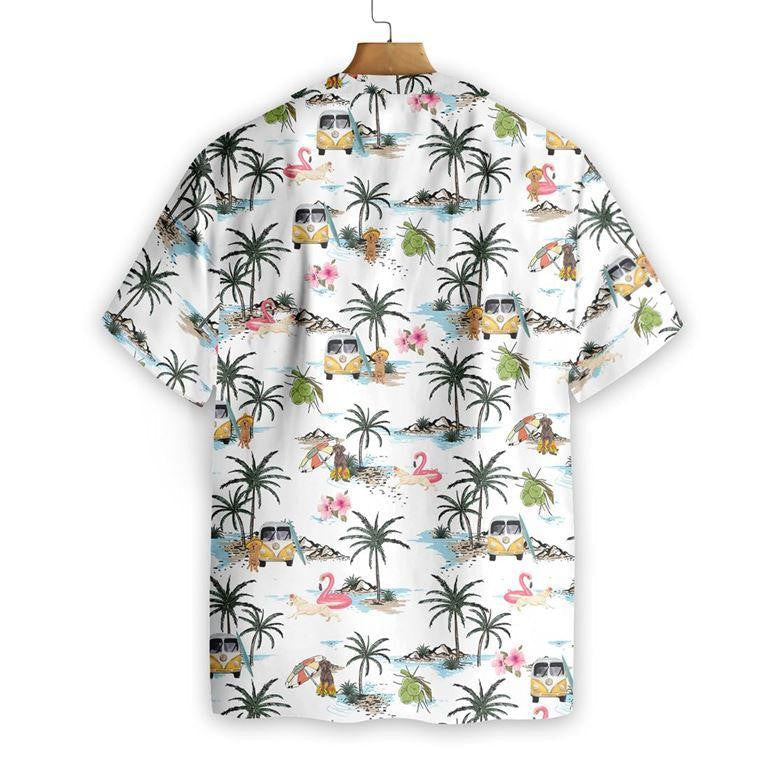 Labrador On White Skin Pattern Hawaiian Shirt, Hawaiian Shirt Gift, Christmas Gift