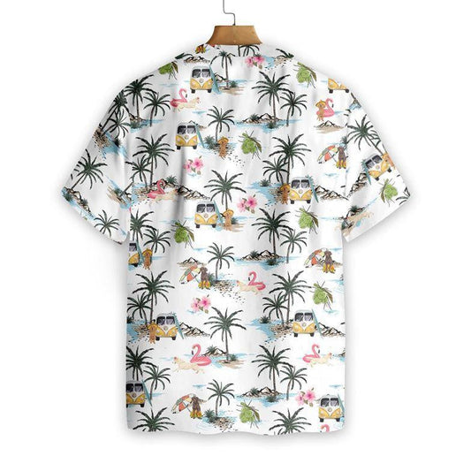 Labrador On White Skin Pattern Hawaiian Shirt, Hawaiian Shirt Gift, Christmas Gift
