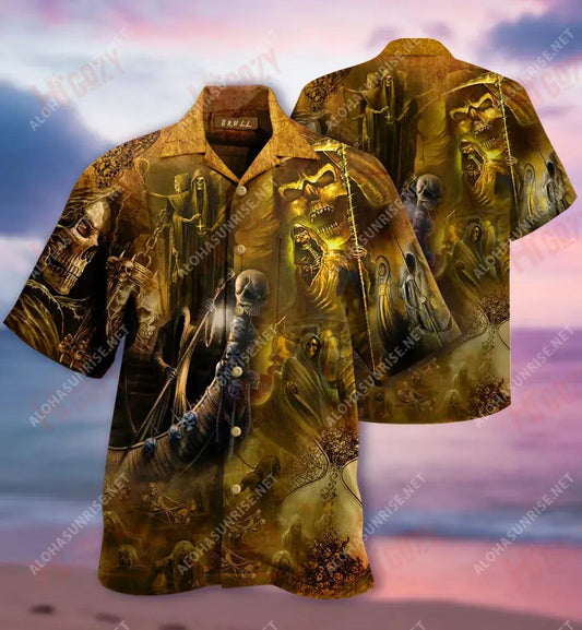 Go To Hell Skull Unisex Short Sleeve Shirt Hobbies Hawaiian T Shirts Custom Hawaiian Shirts Hawaiian Shirts For Men, Hawaiian Shirt Gift, Christmas Gift