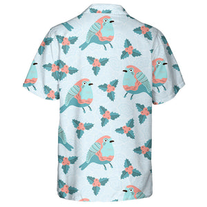 Funny Fat Birds With Holly Berry Hawaiian Shirt,Hawaiian Shirt Gift, Christmas Gift