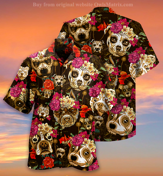 Dog Rose Flowers - Hawaiian Shirt_Hawaiian Shirt Gift, Christmas Gift