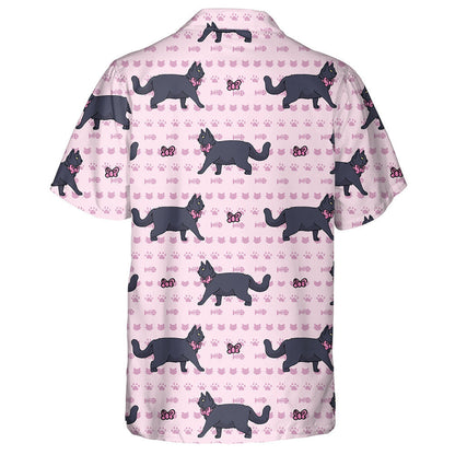 Cute Cartoon British Shorthair Cat With Pink Bow Hawaiian Shirt, Hawaiian Shirt Gift, Christmas Gift