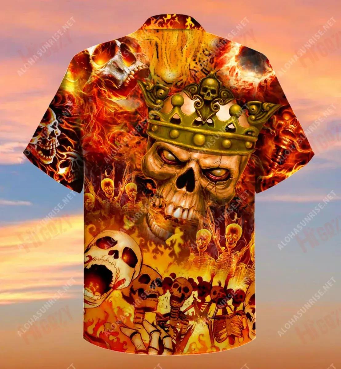 I'M The King Of Skull World Short Hawaiian Shirt Hobbies Short Sleeve Best Hawaiian Shirts Funny Hawaiian Shirts, Hawaiian Shirt Gift, Christmas Gift