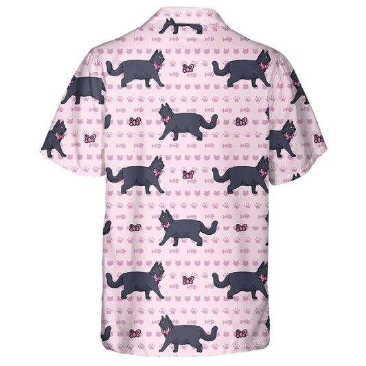 Cute Cartoon British Shorthair Cat With Pink Bow Hawaiian Shirt, Hawaiian Shirt Gift, Christmas Gift