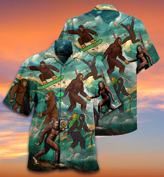 Bigfoot Travel - Hawaiian Shirt, Hawaiian Shirt Gift, Christmas Gift