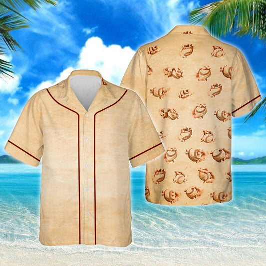 Custom Name Gift For Baseball Lovers Summer Vibes Hawaiian Shirt, Hawaiian Shirt Gift, Christmas Gift