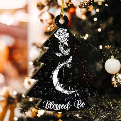 Blessed Be Moon Rose Wicca Ornament, Christmas Ornament Gift, Christmas Gift, Christmas Decoration