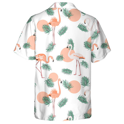 Special Flamingo With Pink Circle And Palm Leaves Hawaiian Shirt, Hawaiian Shirt Gift, Christmas Gift