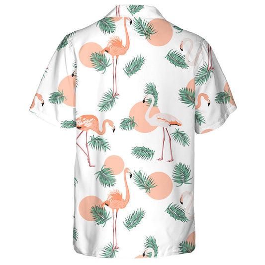 Special Flamingo With Pink Circle And Palm Leaves Hawaiian Shirt, Hawaiian Shirt Gift, Christmas Gift